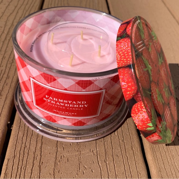 🆕HOMEWORX HARRY SLATKIN “FARMSTAND STRAWBERRY” 4 WICK 18oz CANDLE NWT!! - Picture 5 of 5